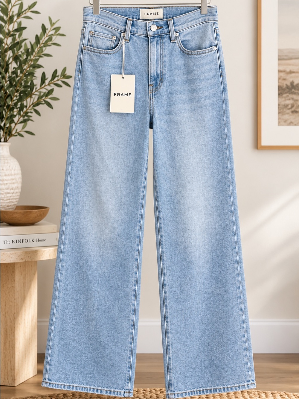 FRAME The High Rise Wide Jeans Size 29 NWT Temper Light Wash Wide Leg Denim
